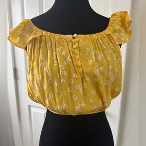 Yellow Ruffled Women's Top
